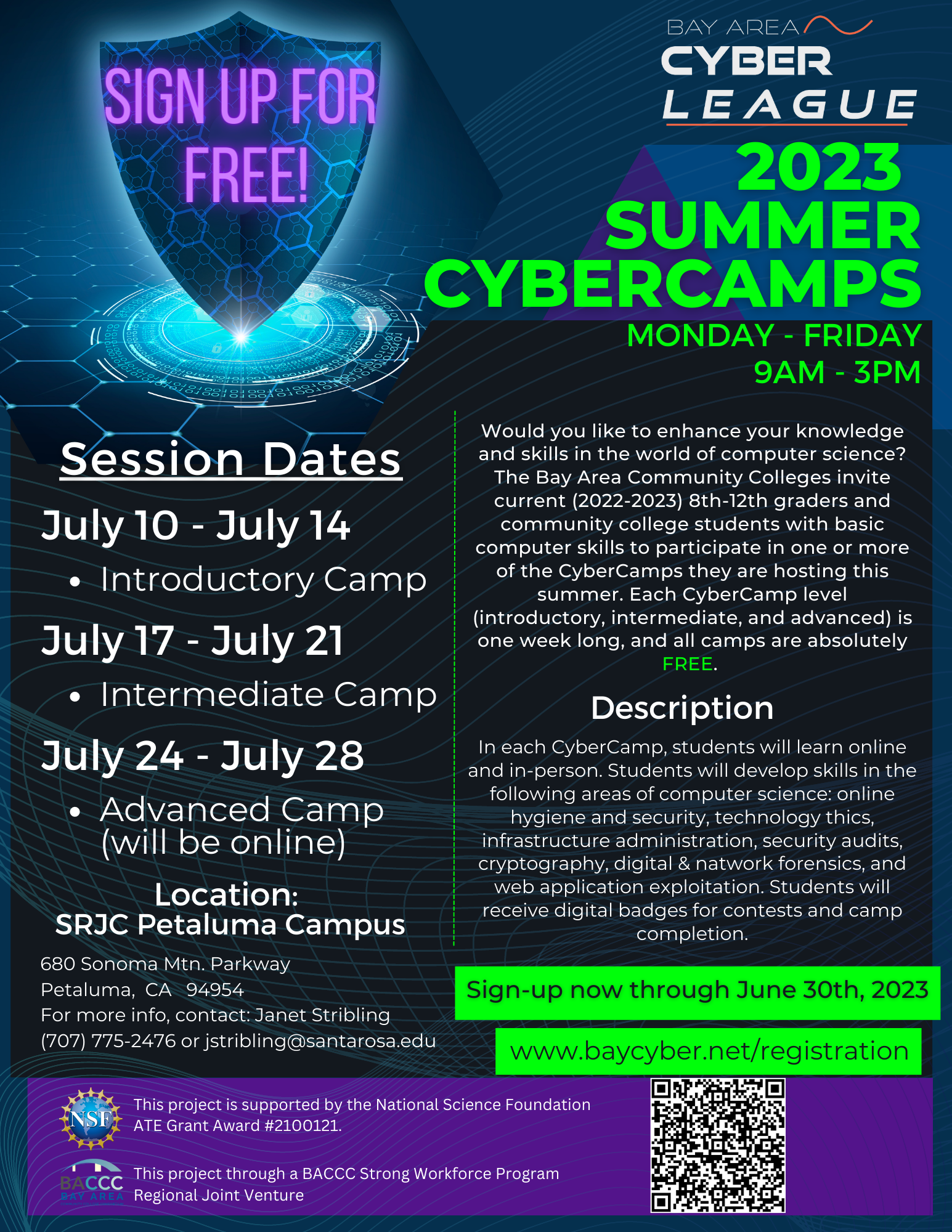Summer 2023 Cyber Camp SRJC Petaluma